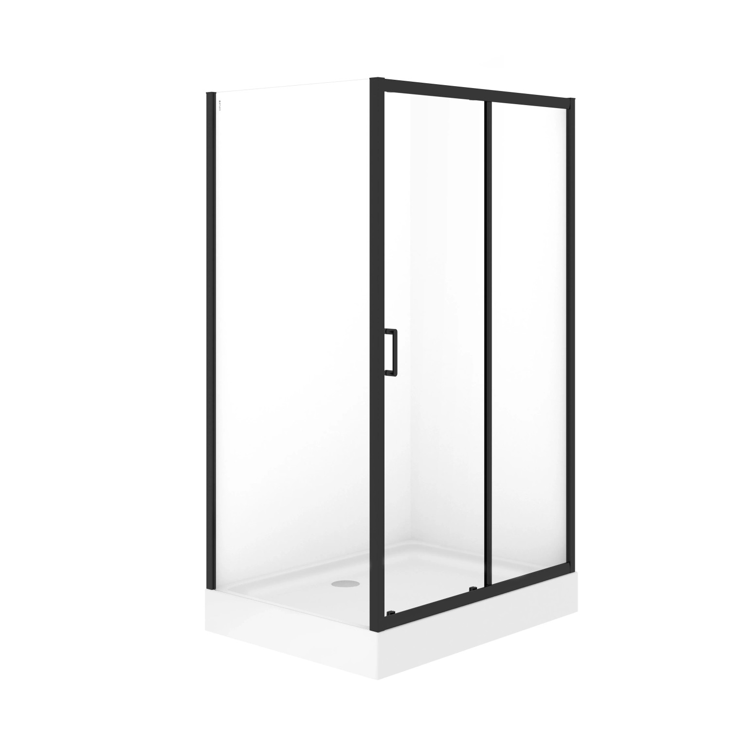 Cersanit Sprchový kút BRASCO 120x90x190 cm čierny s vaničkou TAKO, štvorcový Cersanit Sprchový kút BRASCO 120x90x190 cm čierny s vaničkou TAKO, štvorcový