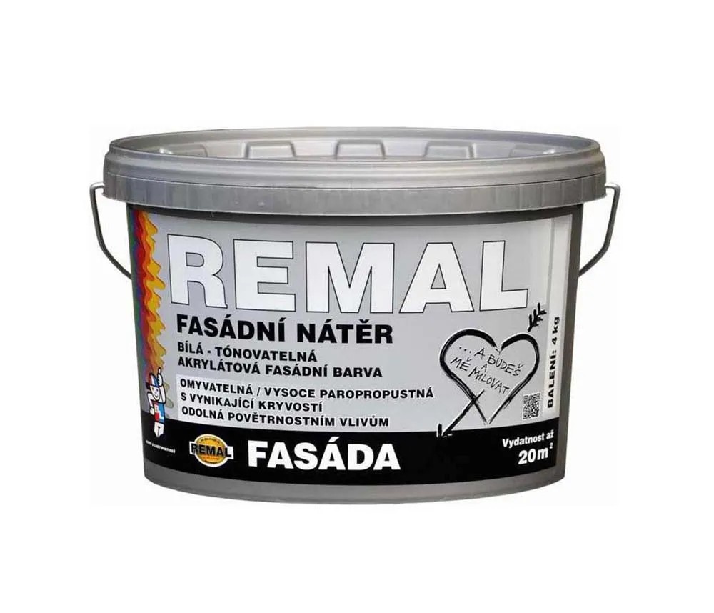 REMAL Fasádny akrylátový náter FASÁDA biely 4 kg REMAL Fasádny akrylátový náter FASÁDA biely 4 kg