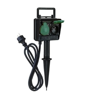 SOLIGHT Záhradný stĺpik 2 zásuvky, IP44, kábel 1,5 m SOLIGHT Záhradný stĺpik 2 zásuvky, IP44, kábel 1,5 m