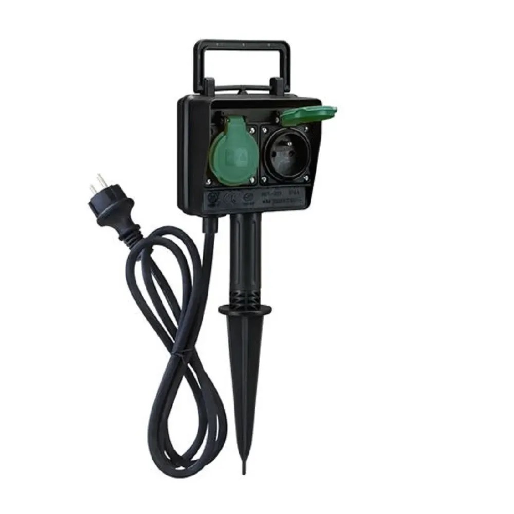 SOLIGHT Záhradný stĺpik 2 zásuvky, IP44, kábel 1,5 m SOLIGHT Záhradný stĺpik 2 zásuvky, IP44, kábel 1,5 m