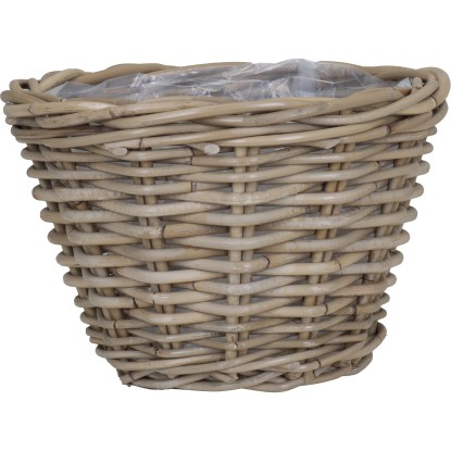 Ratanový kvetináč s PE sáčkom prírodný sivý, pr. 20 x 16 cm Ratanový kvetináč s PE sáčkom prírodný sivý, pr. 20 x 16 cm