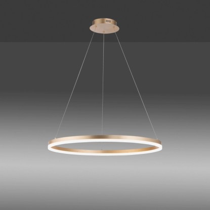 Moderné okrúhle LED závesné svietidlo Helia od Paul Neuhaus, mosadznej farby, Ø 80 cm. Moderné okrúhle LED závesné svietidlo Helia od Paul Neuhaus, mosadznej farby, Ø 80 cm.