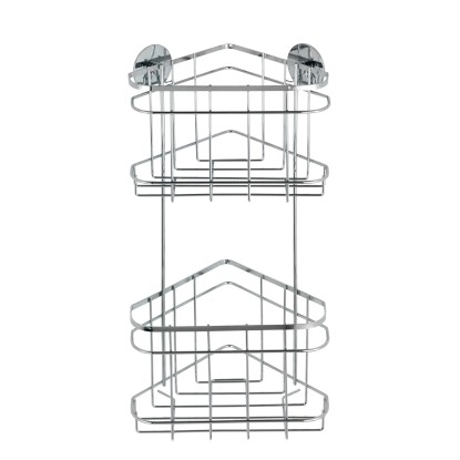 Wenko Rohový regál Turbo-Loc 2 koše lesklá ušľachtilá oceľ Wenko Rohový regál Turbo-Loc 2 koše lesklá ušľachtilá oceľ