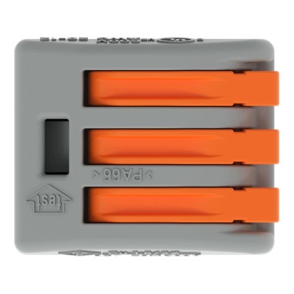 Wago spojka, 4 mm², 3-pólová, sivo-oranžová, 50 kusov. Pre bezpečnú elektroinštaláciu. Wago spojka, 4 mm², 3-pólová, sivo-oranžová, 50 kusov. Pre bezpečnú elektroinštaláciu.