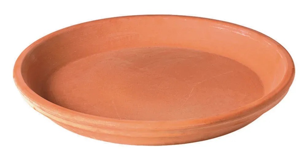 Deroma Standard podložka, 27 cm, z terakoty v bielej farbe. Pre vnútorné aj vonkajšie kvetináče. Deroma Standard podložka, 27 cm, z terakoty v bielej farbe. Pre vnútorné aj vonkajšie kvetináče.