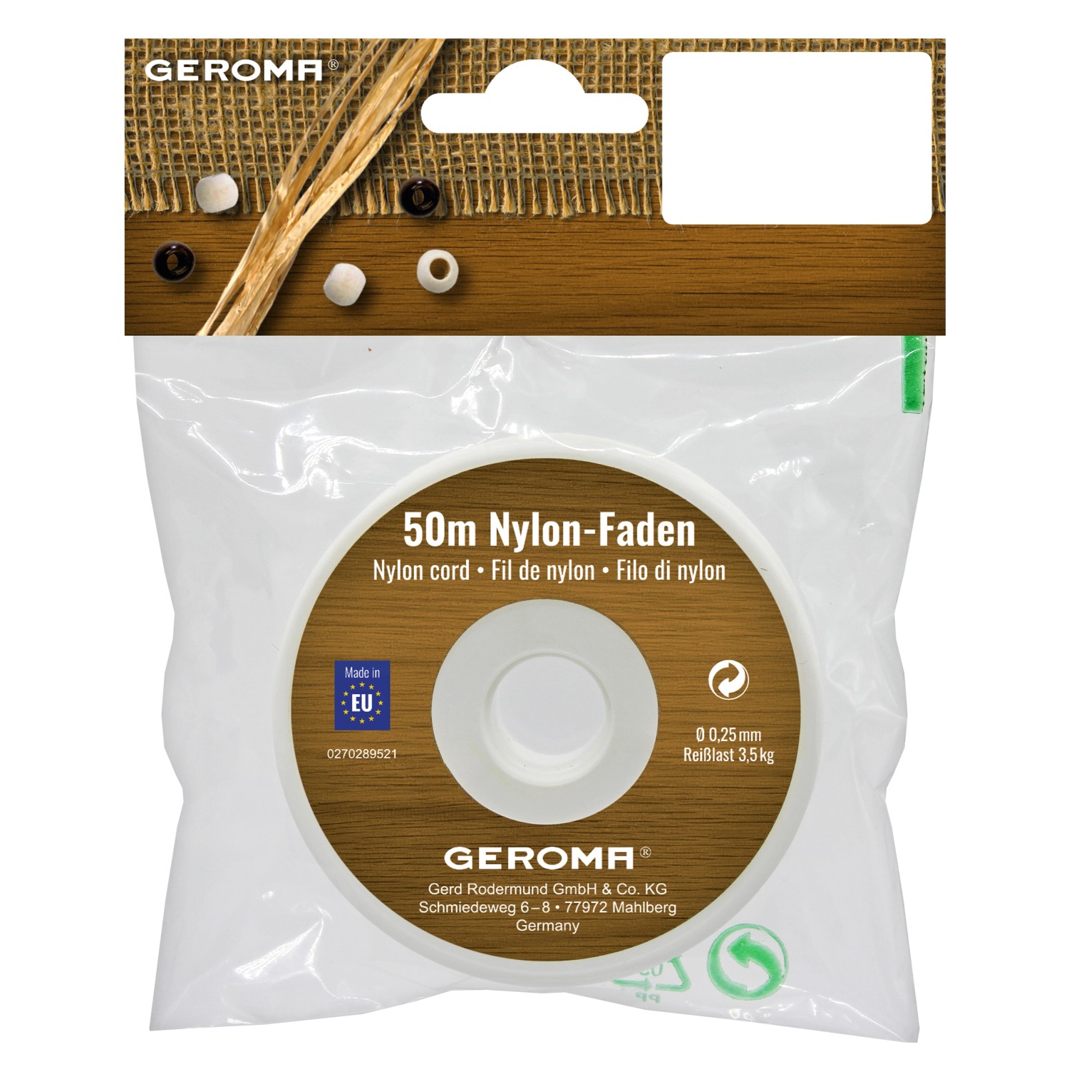 Nylonové vlákno priehľadné 50 m Nylonové vlákno priehľadné 50 m