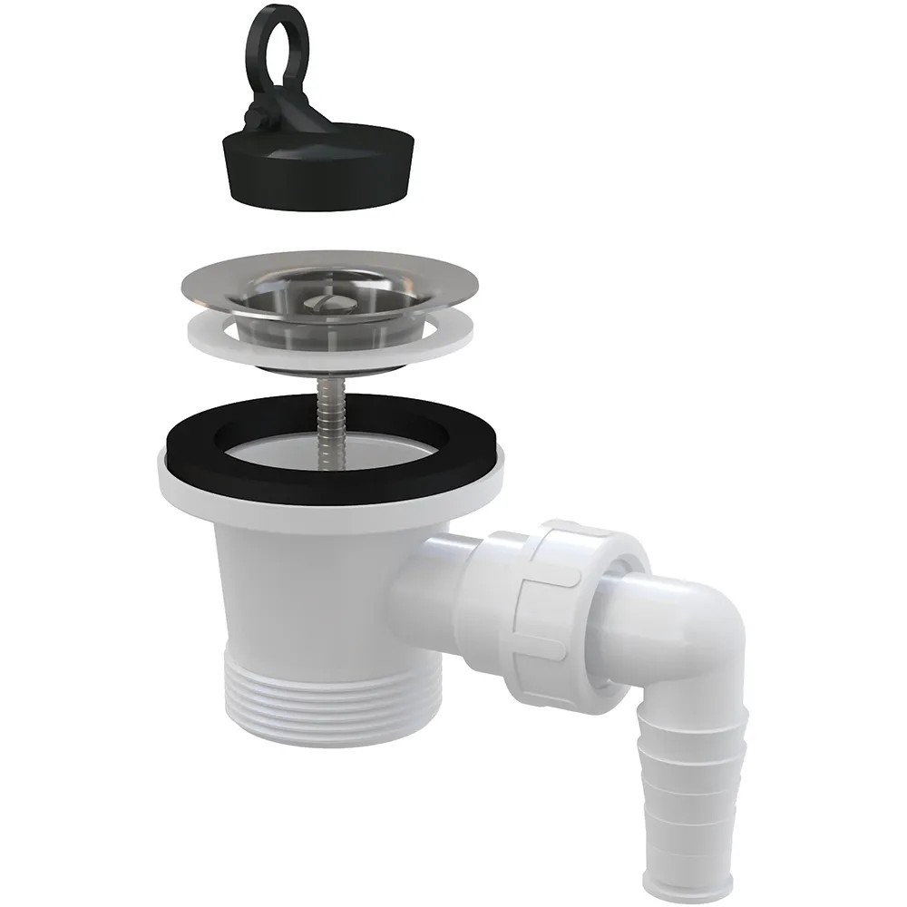 Alca Výpusť umývadlová A31P s príp., nerez mr. pr. 62 mm, guma. zátka, 6/4" Alca Výpusť umývadlová A31P s príp., nerez mr. pr. 62 mm, guma. zátka, 6/4"