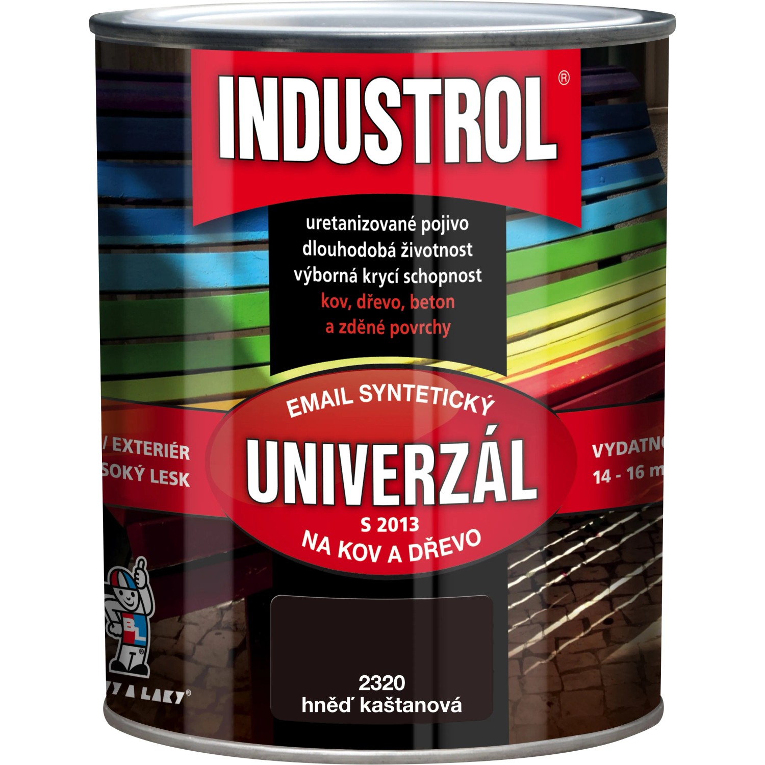 INDUSTROL Email na kov a drevo S2013 UNIVERZÁL 2880 hnedá gaštanová 750 ml INDUSTROL Email na kov a drevo S2013 UNIVERZÁL 2880 hnedá gaštanová 750 ml
