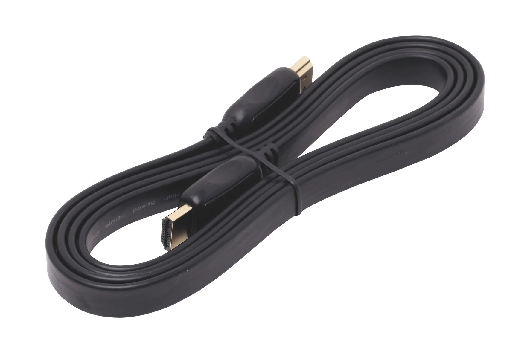 OBI HDMI prepojovací kábel pozlátený 1,5 m plochý OBI HDMI prepojovací kábel pozlátený 1,5 m plochý