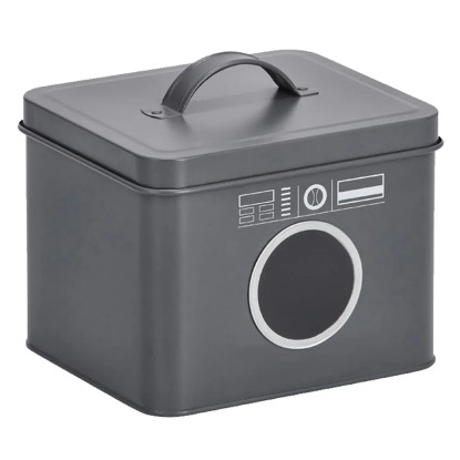 Zeller Present Kovová dóza na pracie tablety, antracitová, 18 x 15,5 x 14-17 cm Zeller Present Kovová dóza na pracie tablety, antracitová, 18 x 15,5 x 14-17 cm