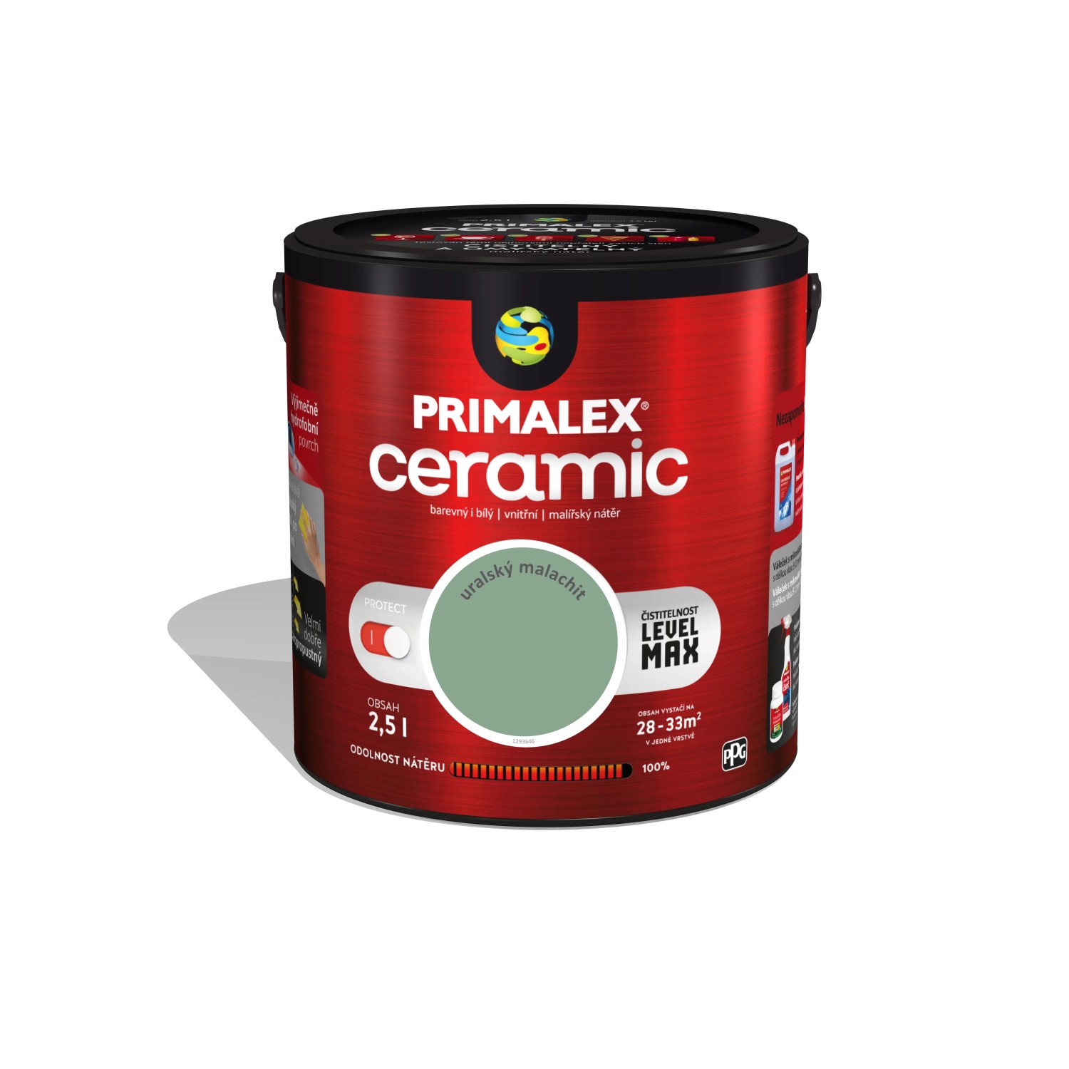 PRIMALEX Vnútorný maliarsky náter Ceramic Uralský malachit 2,5 l PRIMALEX Vnútorný maliarsky náter Ceramic Uralský malachit 2,5 l