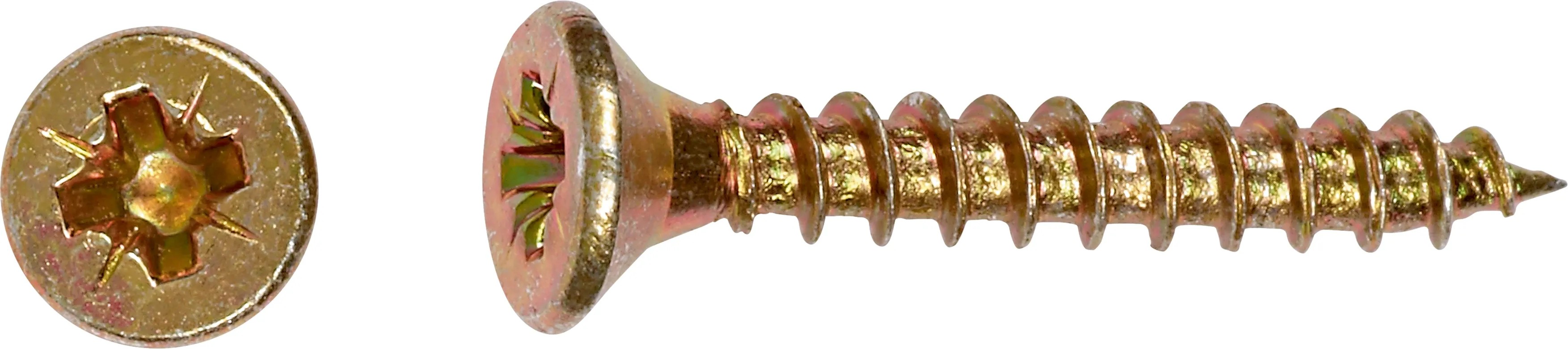 Uni skrutky so zápustnou hlavou PZ1 plný závit žlto pozink. 3x20 mm, 200 ks Uni skrutky so zápustnou hlavou PZ1 plný závit žlto pozink. 3x20 mm, 200 ks