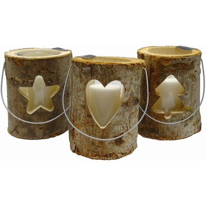 Sunny Garden Svietnik drevený kmeň so sklom, rôzne druhy, pr. 16 x 18 cm Sunny Garden Svietnik drevený kmeň so sklom, rôzne druhy, pr. 16 x 18 cm