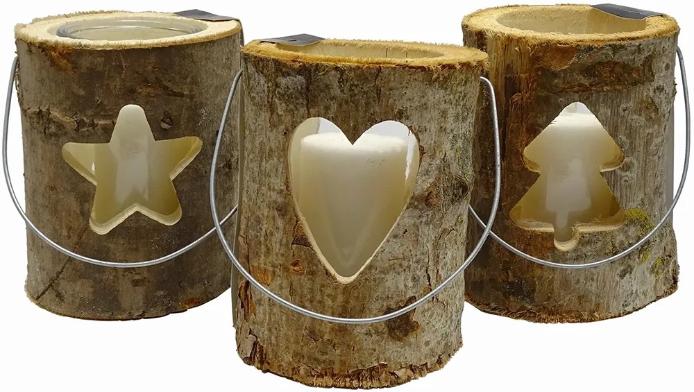 Sunny Garden Svietnik drevený kmeň so sklom, rôzne druhy, pr. 16 x 18 cm Sunny Garden Svietnik drevený kmeň so sklom, rôzne druhy, pr. 16 x 18 cm