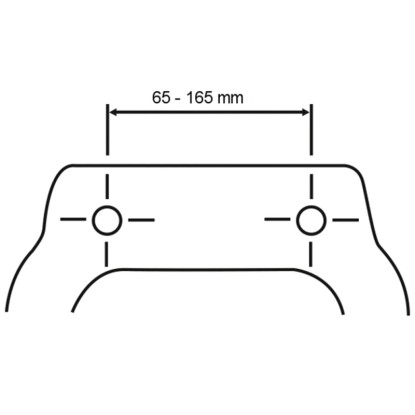Nákres: WC sedadlo Bois Duroplast, rozstup otvorov 65-165 mm pre montáž. Nákres: WC sedadlo Bois Duroplast, rozstup otvorov 65-165 mm pre montáž.