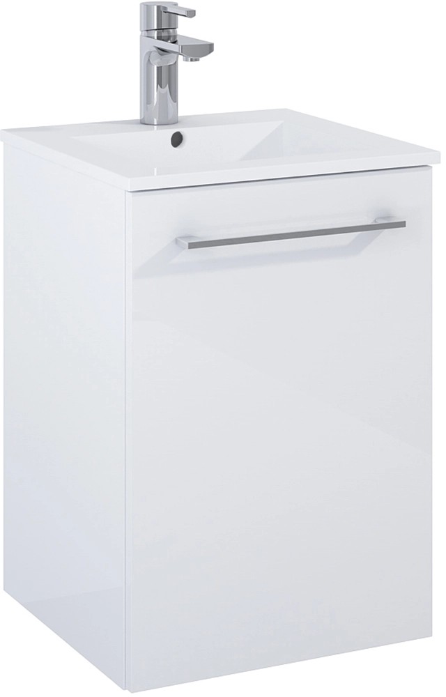 Maximus Skrinka pod umývadlo Cheese, 1 dvierka, biela + strieb. úchytky, 40 cm Maximus Skrinka pod umývadlo Cheese, 1 dvierka, biela + strieb. úchytky, 40 cm