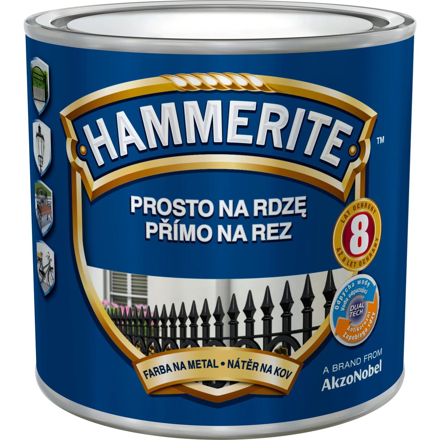 Hammerite Priamo na hrdzu farba na železné kovy hladká zelená 0,25 l Hammerite Priamo na hrdzu farba na železné kovy hladká zelená 0,25 l