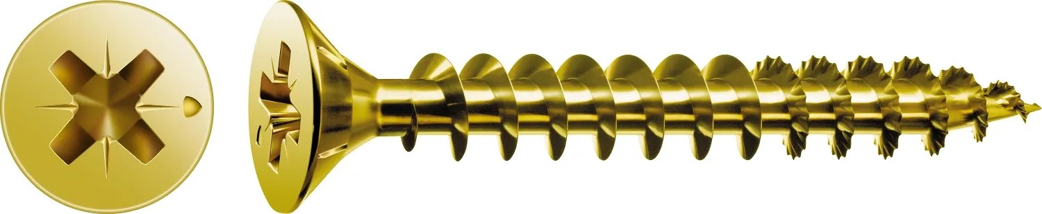 Zlatá univerzálna skrutka Spax, zápustná hlava, PZ pohon, 2x10 mm, 150 kusov. Zlatá univerzálna skrutka Spax, zápustná hlava, PZ pohon, 2x10 mm, 150 kusov.