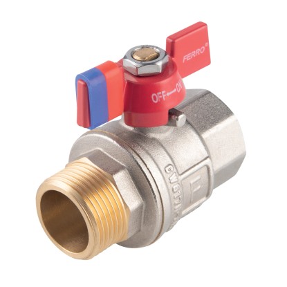 Ferro Guľový plnoprietočný kohút KFPM21, motýlik ŠM 3/4" Ferro Guľový plnoprietočný kohút KFPM21, motýlik ŠM 3/4"