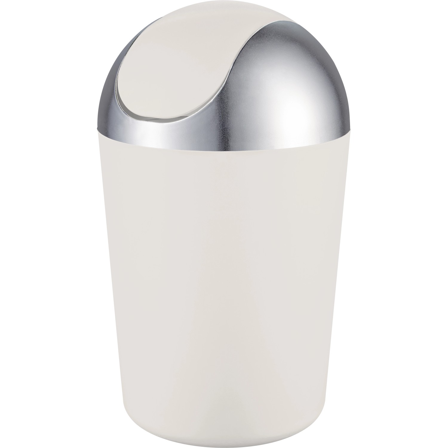 CMI Kúpeľňový odpadkový kôš 5 l biela/strieborná CMI Kúpeľňový odpadkový kôš 5 l biela/strieborná