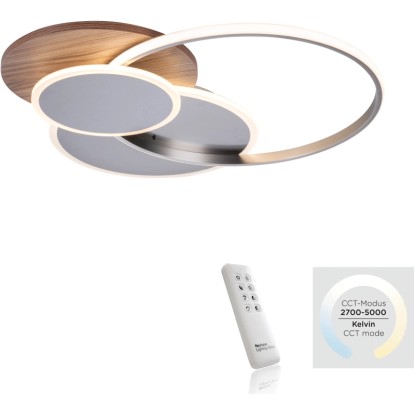 Paul Neuhaus Stropné LED svietidlo Palma, 50W, 6000lm, dekor dreva, 65 x 62,5 cm Paul Neuhaus Stropné LED svietidlo Palma, 50W, 6000lm, dekor dreva, 65 x 62,5 cm