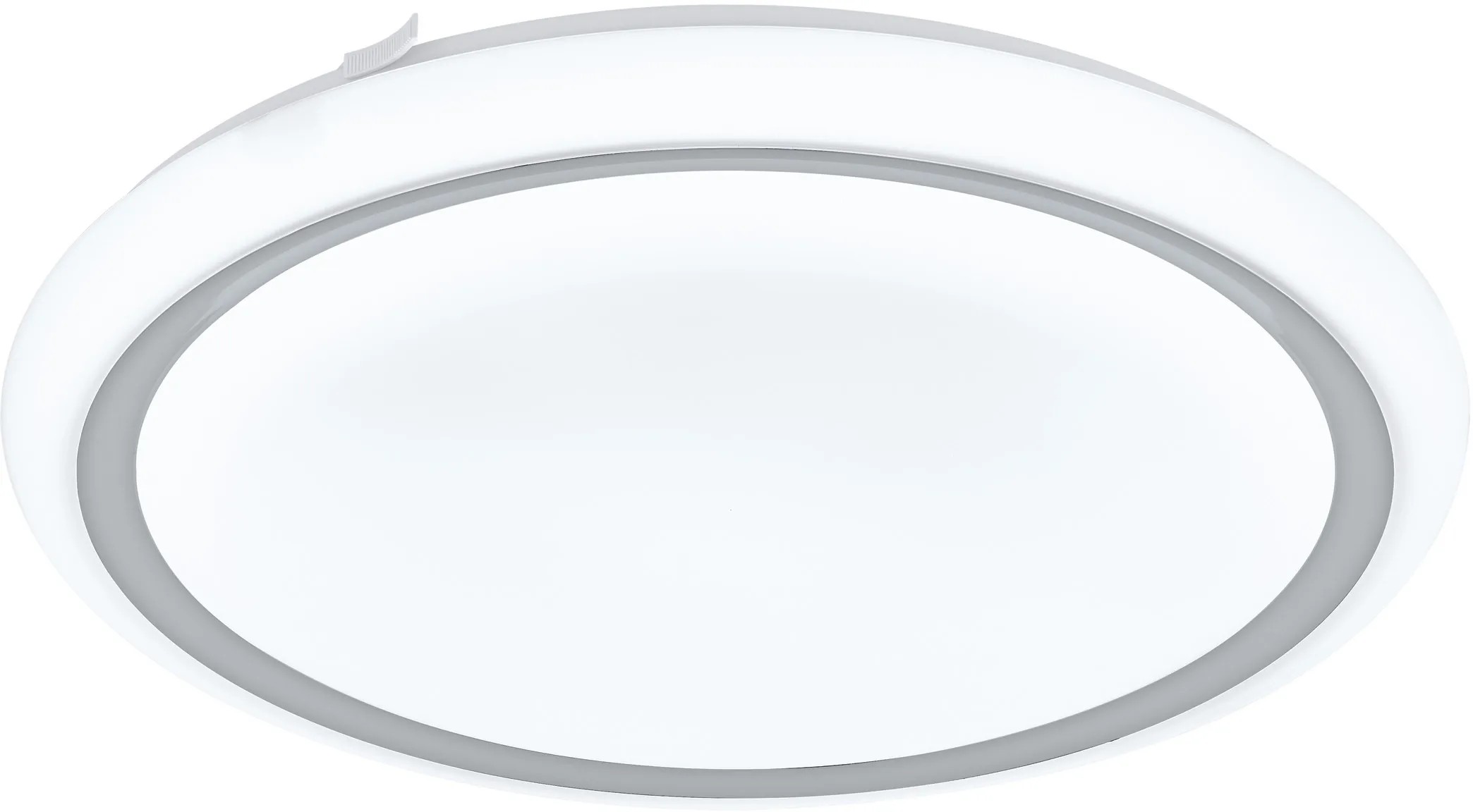Biele stropné LED svietidlo Eglo Frantoio s chrómovaným okrajom, moderné stropné svietidlo do obývacích priestorov. Biele stropné LED svietidlo Eglo Frantoio s chrómovaným okrajom, moderné stropné svietidlo do obývacích priestorov.