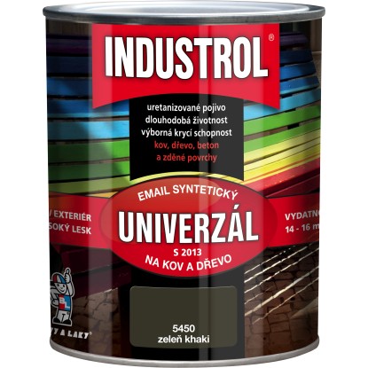 INDUSTROL Email na kov a drevo S2013 UNIVERZÁL 5450 zeleň khaki 750 ml INDUSTROL Email na kov a drevo S2013 UNIVERZÁL 5450 zeleň khaki 750 ml