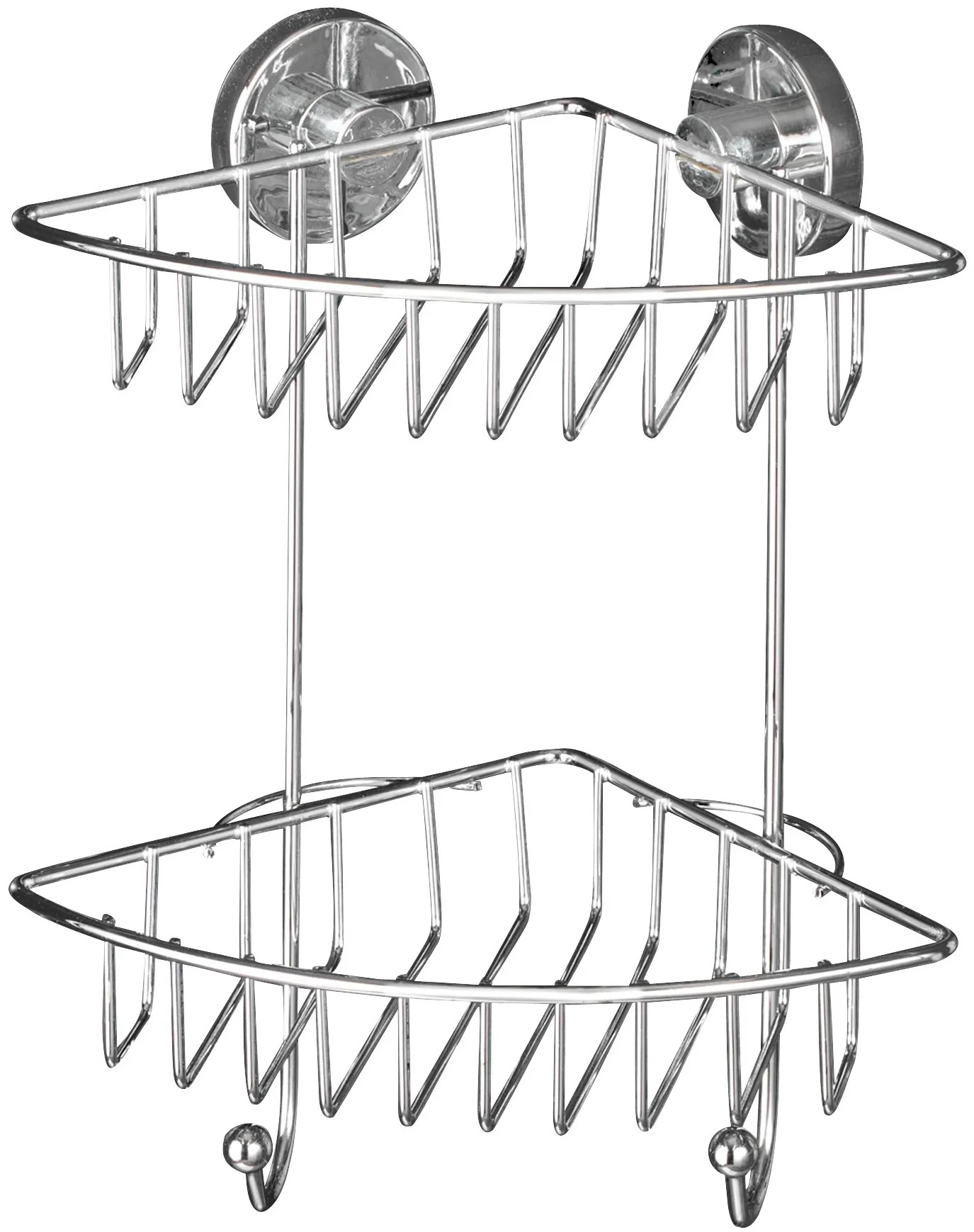 Wenko Rohová polička Vacuum-Loc Bari chróm, 2 poschodia Wenko Rohová polička Vacuum-Loc Bari chróm, 2 poschodia