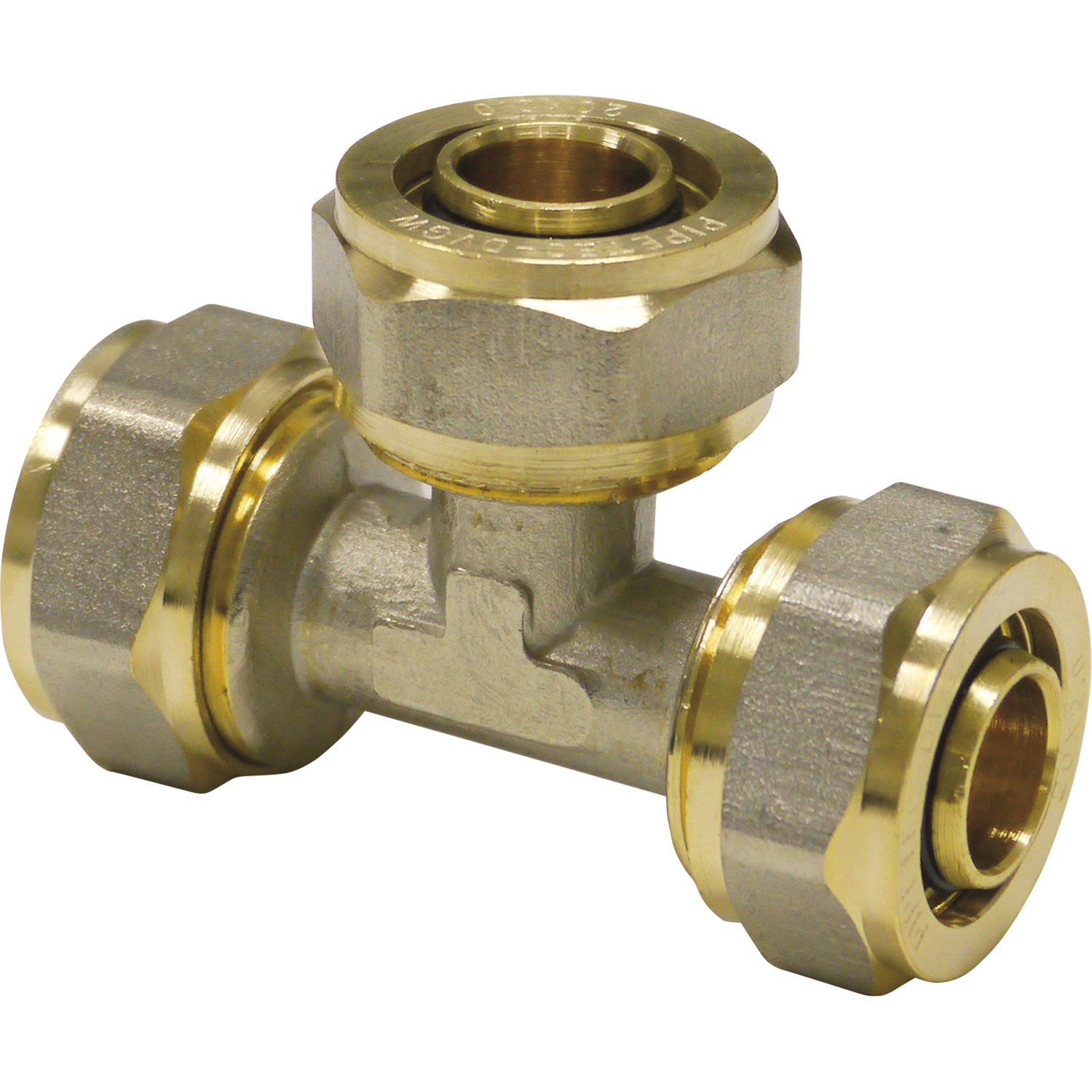 PIPETEC Závitový T-kus zväčšený centr.vývod SFT162016 medený, 16x2 - 20x2 - 16x2 PIPETEC Závitový T-kus zväčšený centr.vývod SFT162016 medený, 16x2 - 20x2 - 16x2