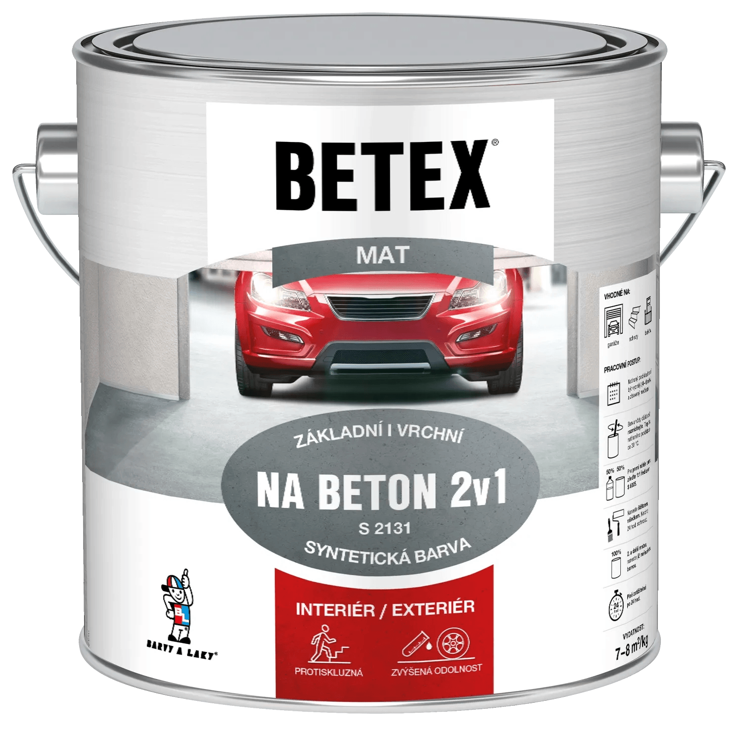 BETEX Základná aj vrchná farba na betón S2131 2v1, 0440 modrá 2 kg BETEX Základná aj vrchná farba na betón S2131 2v1, 0440 modrá 2 kg