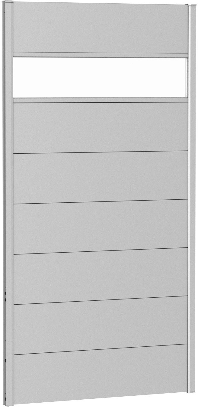 Biohort Plný plot s čiastočným presklením, strieborný, 100 x 180 cm Biohort Plný plot s čiastočným presklením, strieborný, 100 x 180 cm