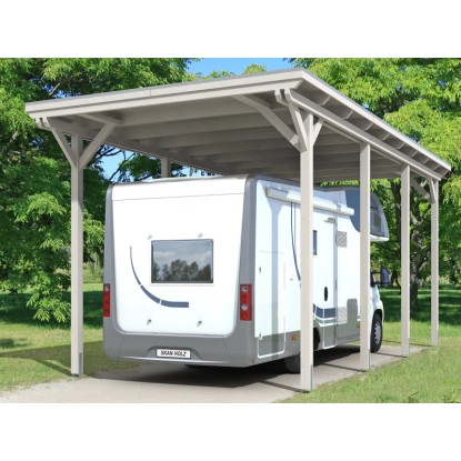 Skan Holz Prístrešok na auto Emsland Caravan ALU, biely, 404 x 846 cm Skan Holz Prístrešok na auto Emsland Caravan ALU, biely, 404 x 846 cm