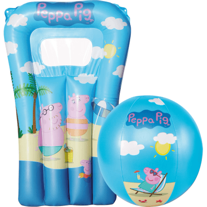 Happy People Peppa Pig Plážová súprava vrát. lopty do vody a detskej nafukovačky Happy People Peppa Pig Plážová súprava vrát. lopty do vody a detskej nafukovačky