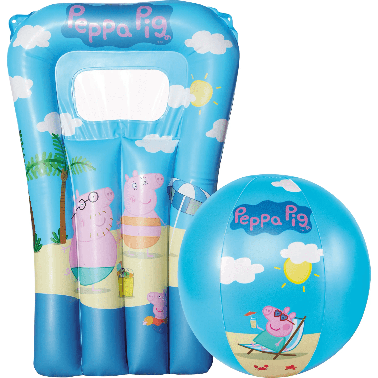 Happy People Peppa Pig Plážová súprava vrát. lopty do vody a detskej nafukovačky Happy People Peppa Pig Plážová súprava vrát. lopty do vody a detskej nafukovačky