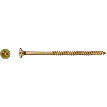 Uni skrutky so zápustnou hlavou PZ2 čiastočný závit žlto pozink. 5x80 mm, 50 ks Uni skrutky so zápustnou hlavou PZ2 čiastočný závit žlto pozink. 5x80 mm, 50 ks