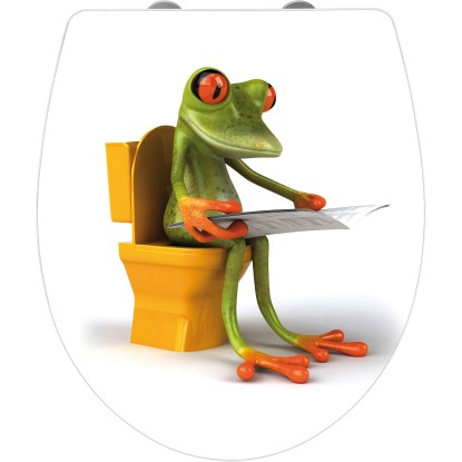 Wenko WC doska Frog News duroplast s automatickým sklápaním Wenko WC doska Frog News duroplast s automatickým sklápaním