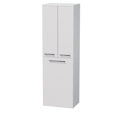 INTEDOOR Vysoká skriňa BEE, úchyt chróm, 2 dvere, kôš, š. 50 cm biela 3D pruhy INTEDOOR Vysoká skriňa BEE, úchyt chróm, 2 dvere, kôš, š. 50 cm biela 3D pruhy