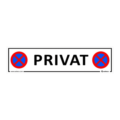 Walteco Zákazová ceduľka "Privat" plastová, 400 x 100 mm Walteco Zákazová ceduľka "Privat" plastová, 400 x 100 mm