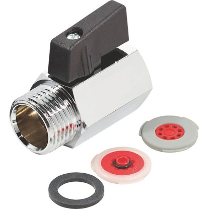 Stopventil úsporný na sprchovú hadicu chróm 1/2" + tesniaci krúžok Stopventil úsporný na sprchovú hadicu chróm 1/2" + tesniaci krúžok