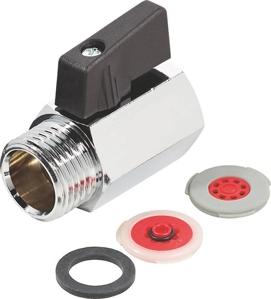 Stopventil úsporný na sprchovú hadicu chróm 1/2" + tesniaci krúžok Stopventil úsporný na sprchovú hadicu chróm 1/2" + tesniaci krúžok