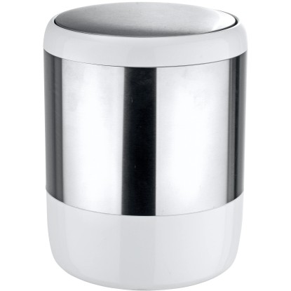 Wenko Kozmetický kôš Loft s výklopným vekom 6 l satinovaný / biely Wenko Kozmetický kôš Loft s výklopným vekom 6 l satinovaný / biely