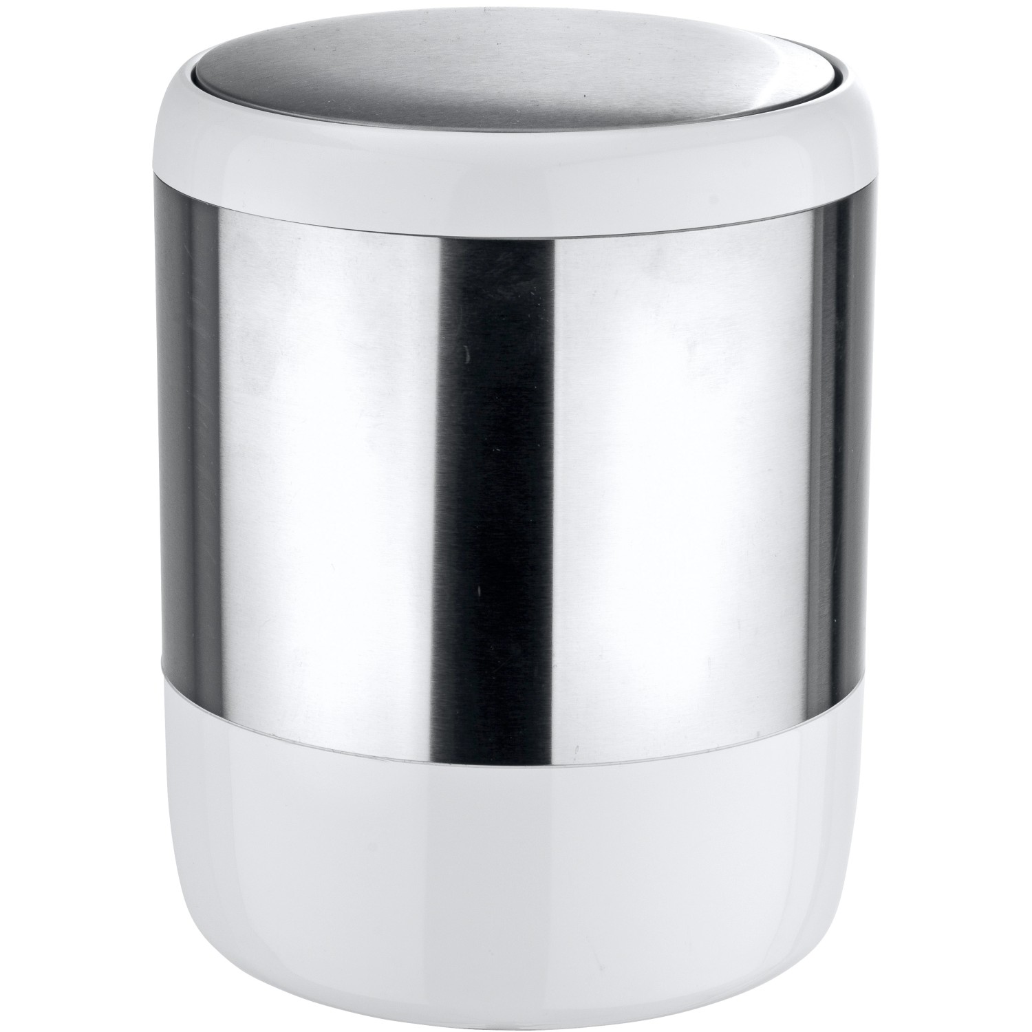 Wenko Kozmetický kôš Loft s výklopným vekom 6 l satinovaný / biely Wenko Kozmetický kôš Loft s výklopným vekom 6 l satinovaný / biely