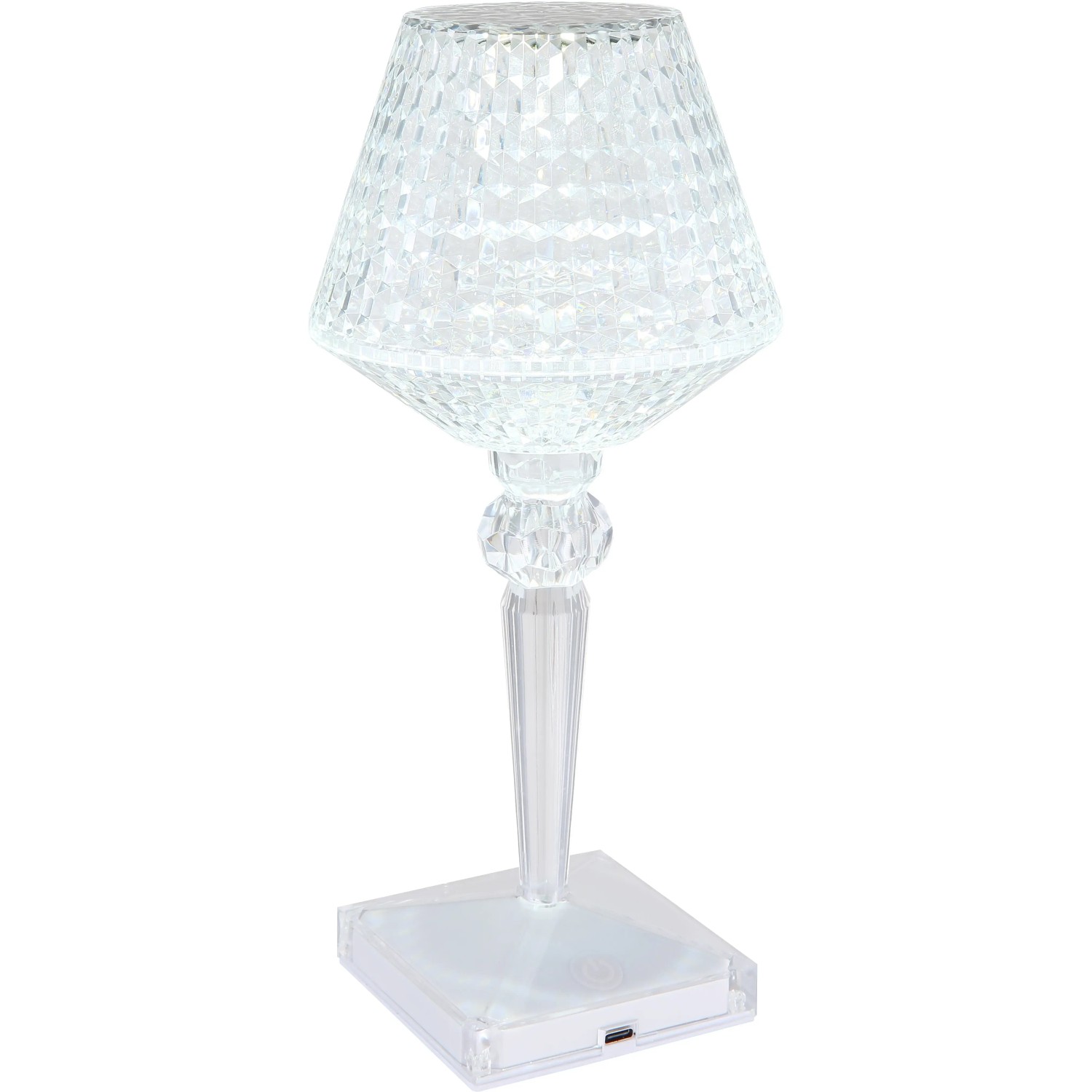 Globo LED stolná lampa krištáľ, ø 12 cm, výška 26 cm. Dekoratívne vonkajšie svetlo s USB nabíjacím káblom. Globo LED stolná lampa krištáľ, ø 12 cm, výška 26 cm. Dekoratívne vonkajšie svetlo s USB nabíjacím káblom.