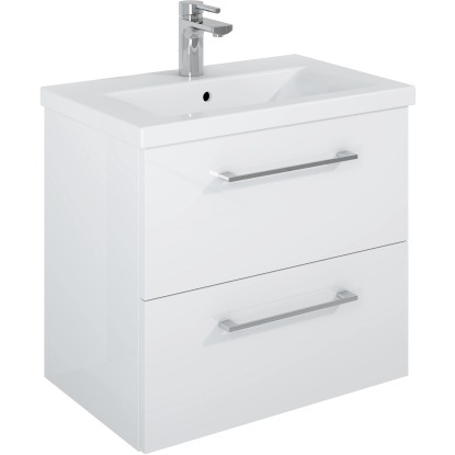 Maximus Skrinka pod umývadlo Cheese, 2 zásuvky, biela + strieb. úchytky, 60 cm Maximus Skrinka pod umývadlo Cheese, 2 zásuvky, biela + strieb. úchytky, 60 cm