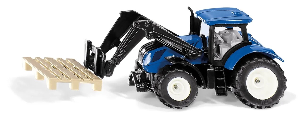 SIKU Kovový model Traktor New Holland s paletovými vidlami a paletou SIKU Kovový model Traktor New Holland s paletovými vidlami a paletou