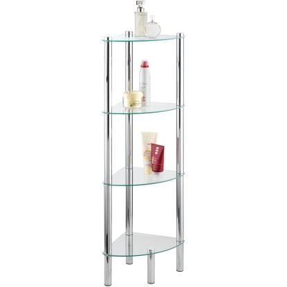 Wenko Rohová polička do kúpeľne Yago s 4 sklenenými policami Wenko Rohová polička do kúpeľne Yago s 4 sklenenými policami