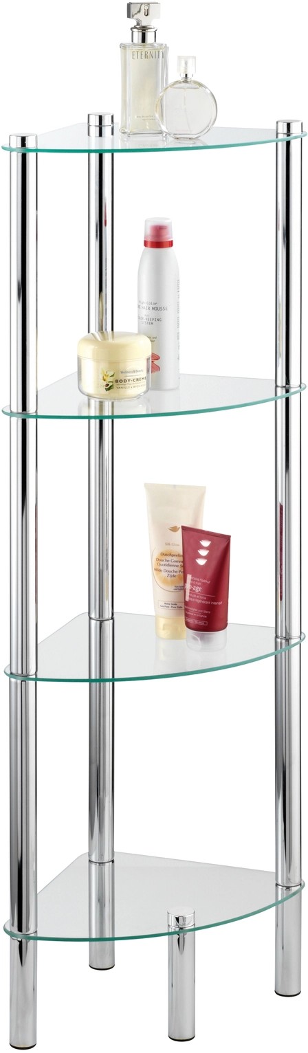 Wenko Rohová polička do kúpeľne Yago s 4 sklenenými policami Wenko Rohová polička do kúpeľne Yago s 4 sklenenými policami