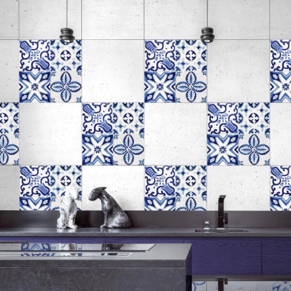 Crearreda Samolepiace dekorácie, kachličky azulejos, 3 hárky, 20 x 20 cm Crearreda Samolepiace dekorácie, kachličky azulejos, 3 hárky, 20 x 20 cm