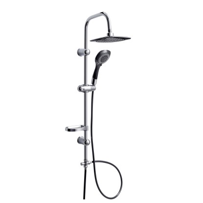 Eisl Súprava s hlavovou sprchou Duschtraum s poličkou chróm/čierna Eisl Súprava s hlavovou sprchou Duschtraum s poličkou chróm/čierna