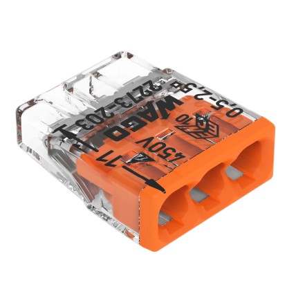 WAGO Inštalačná svorka 2273 PUSH WIRE 3 plné vodiče, max. 2,5 mm2, 10 ks